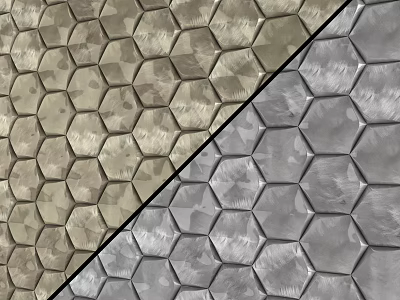 Hexagonal Architectural Wall Tiles In Beige And Gray Textured Pattern Design 3d model