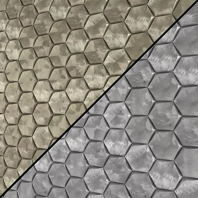 Hexagonal Architectural Wall Tiles In Beige And Gray Textured Pattern Design 3d model