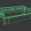 Traditional Chinese Solid Wood Luohan Bed With Elegant Hollow Carved Rails For Home Furniture
