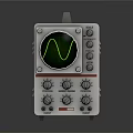 Gray Oscilloscope With Green Waveform Screen Control Knobs And Handle