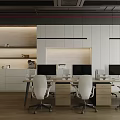 Modern Minimalist Office Interior With Multiple Workstations And Comfortable Ergonomic Chairs And Warm Soft Lighting