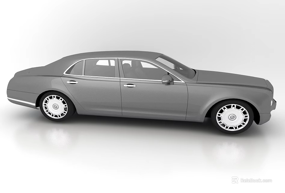 Luxury Gray Sedan With Elegant Exterior Design And White Alloy Wheels 3d model 