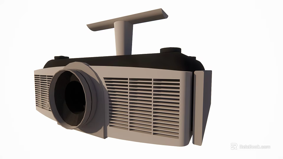 Projection Monitoring Device with Front Lens Heat Vents and Top Handle Design 3d model 
