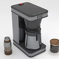Black And Silver Kitchen Coffeemaker With Coffee Bean Storage Containers 3d model
