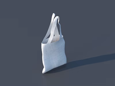 Artistic White Cloth Bag Sculpture Carving With Handles On Dark Background Shadow 3d model