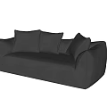 Modern Gray Two Seater Sofa With Fabric Upholstery And Plush Cushions