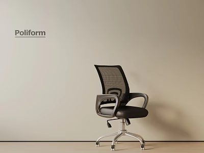 Modern Black Mesh Back Office Chair With Armrests And Swivel Rolling Casters 3d model