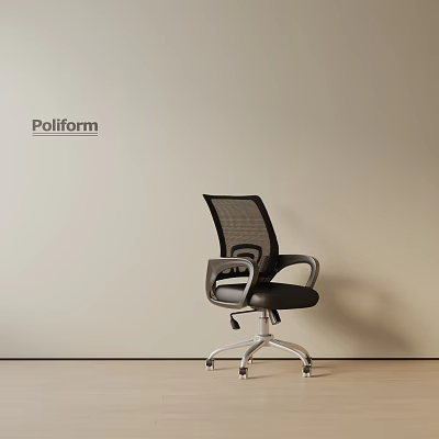 Modern Black Mesh Back Office Chair With Armrests And Swivel Rolling Casters 3d model