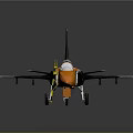 Space Themed Orange Black Fighter Jet Model With Red Logo And Cockpit