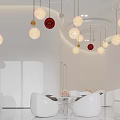 Simple reception hall banquet hall reception hall front desk lobby cashier area negotiation area scattered seating area simple style reception hall 3d model