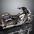 Classic Black And White Motorcycle With Storage Box And Chrome Accents