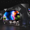 KAMINEY Camini Triangle Cutting Electronic Technology Exhibition Display Booth Model 3d model