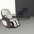 Two Tone Massage Chair In Beige Brown And Navy Blue With Ergonomic Comfort Design
