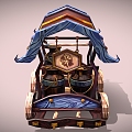 Modern Cartoon Wooden Car Cartoon Carriage Trolley Trolley 3d model