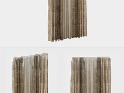 Elegant Textured Curtains In Neutral Tones For Home Decor Different Styles 3d model