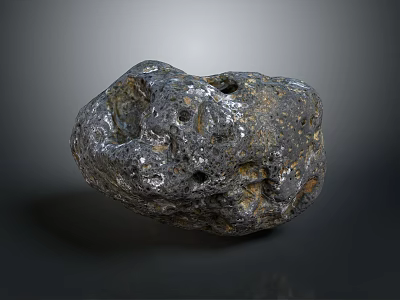 Natural Stone Material Featuring Surface Holes And Gray Black Speckled Texture 3d model