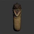 Mythical Serpent Character With Horned Head Scaled Body And Fierce Open Mouth