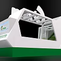 TAYA Exhibition Booth With Green And White Modern Design Large Screen And Lime Printing Equipment