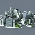 Aerial Planning of Modern City With High Rise Buildings Green Spaces and Road Layout