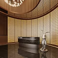 Modern Front Desk Lobby Reception Desk 3d model
