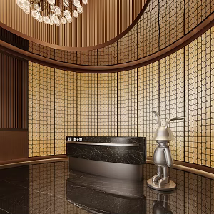 Modern Front Desk Lobby Reception Desk 3d model