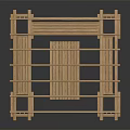 Wooden Garden Pergola With Lattice Sides Beam Roof Bench And Table