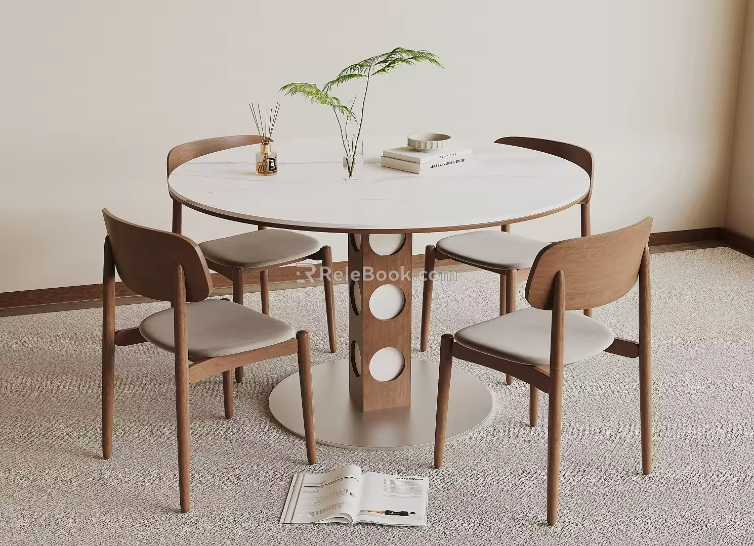Modern Dining Table and Chair 3d model