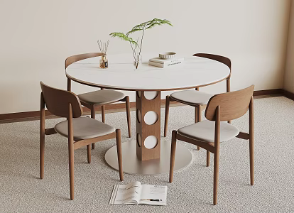 Modern Dining Table and Chair 3d model
