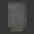 Concrete Small Building With Sloped Entrance Flat Roof And Small Windows