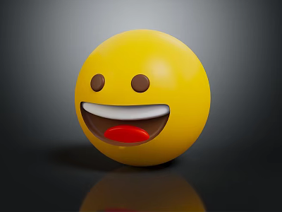 Decorative Ornament Set With 3D Yellow Smiley Face Emoji For Desktop Decoration And Home Accent 3d model