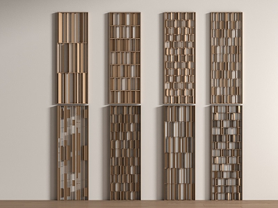 Modern hollow metal screen partition 3d model