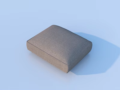 Light Gray Square Fabric Cushion With Textured Surface For Daily Use 3d model