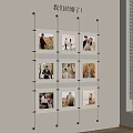 Wedding Photos Wall Display With Arranged Frames And Home Decor 3d model