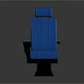 Blue Striped Car Seat With Headrest And Armrests For Automotive Parts