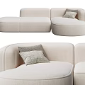 Modern Multiplayer Sofa Shaped Sofa Corner Sofa 3d model