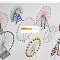 Colorful Ferris Wheels With Various Designs For Amusement Park Rides