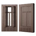 Modern Wooden Window And Door With Lattice Panel Design For Interior