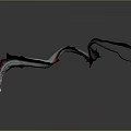 Game Movie Serpent Character With Red Gray Spiked Curved Body And Distinctive Head