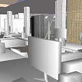 Bright Modern Public Office Space Featuring Desks Computers Natural Light And Wooden Ceiling