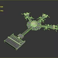 Airplane Airport Terminal Hub Layout With Runway Boarding Gates And Satellite Terminals