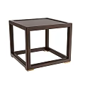 Modern Square Side Table With Dark Frame And Gold Metal Legs 3d model