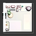 Cartoon Style Room Interior With Colorful Furniture Decorative Posters Green Plants And Bookshelf