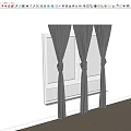 Dark Colored Curtains With Tiebacks On White Frame Window In Modern Room