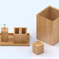 Wooden Household Items Set With Tray Storage Box Compartment Organizer And Small Container