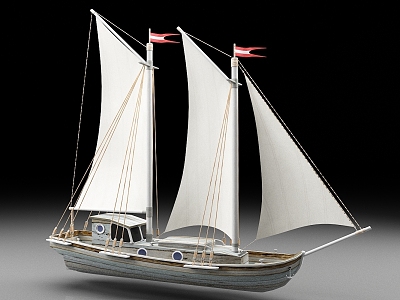 Wooden Boat Sailing Boat Passenger Boat Cruise Boat Vintage Boat Ancient Boat Two-Med Sailing Boat model