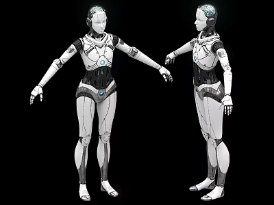 Smart Humanoid Robot Design With Detailed Mechanical Structure And Future Tech Features 3d model