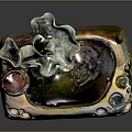 Decorative Garden Ornament Small Fountain With Flowing Water Droplets And Intricate Base Decorations