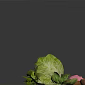 Fresh Food Ingredients Cabbage Carrots Green Vegetables With Wooden Bowls Cutting Board And Knife