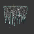 Detailed Frozen Icicles With Hanging Ice Structures And Textured Surface