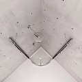 Modern Corner Shower Enclosure With Glass Door Chrome Frame And Shower Head